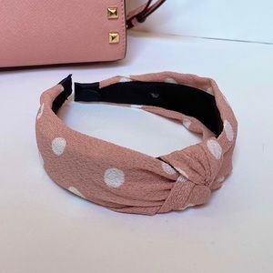 Polka Dot Blush Twist Headband